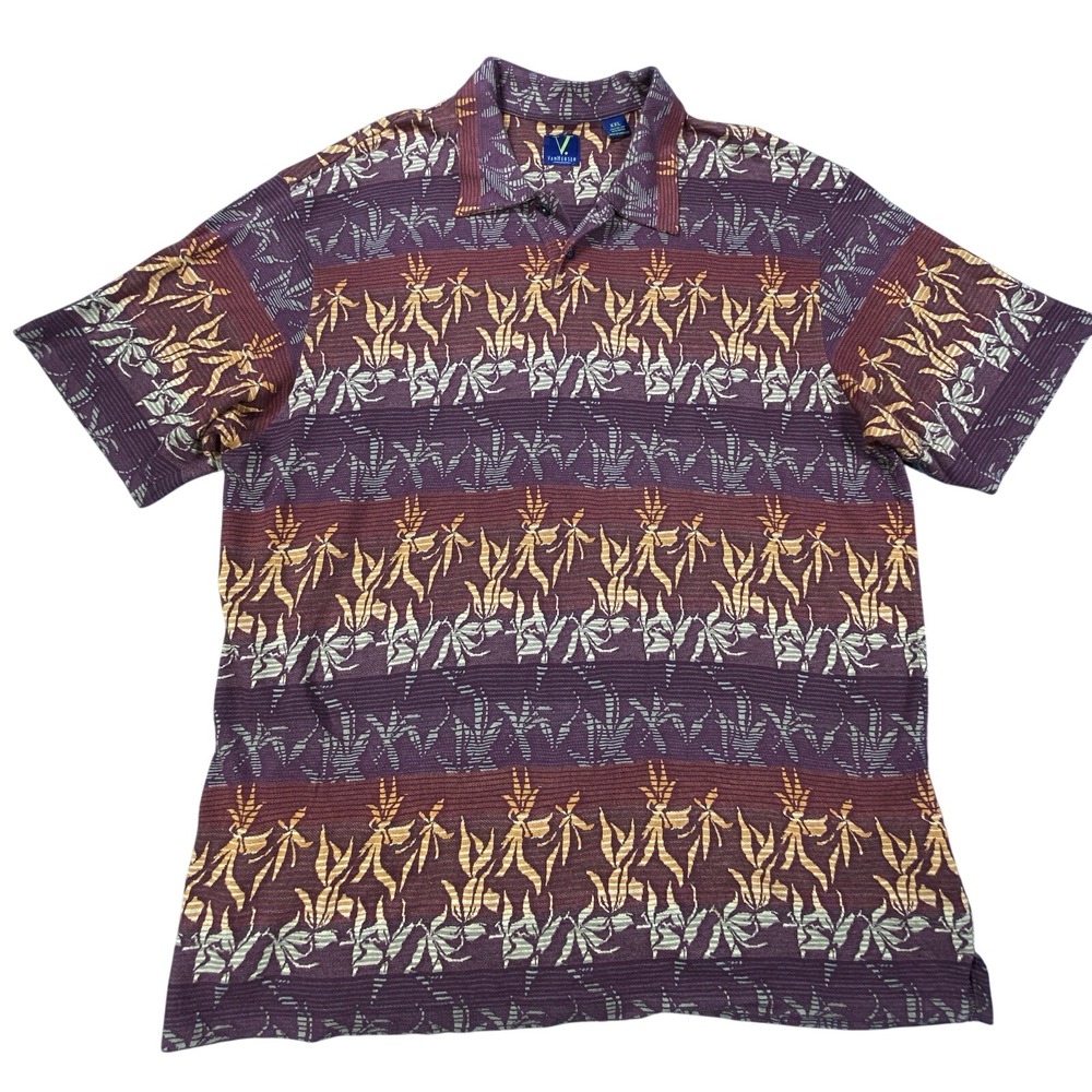 Vintage Van Heusen Hawaiian Shirt Men 2XL Tropical Resort Floral AOP Golf Canada